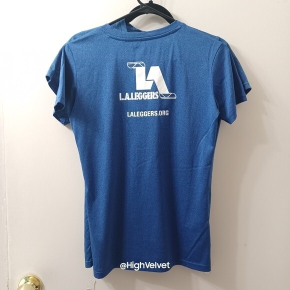 067 LA LEGGERS Running Club Tee Blue Womens sz XS (2 pcs) - Picture 5 of 8
